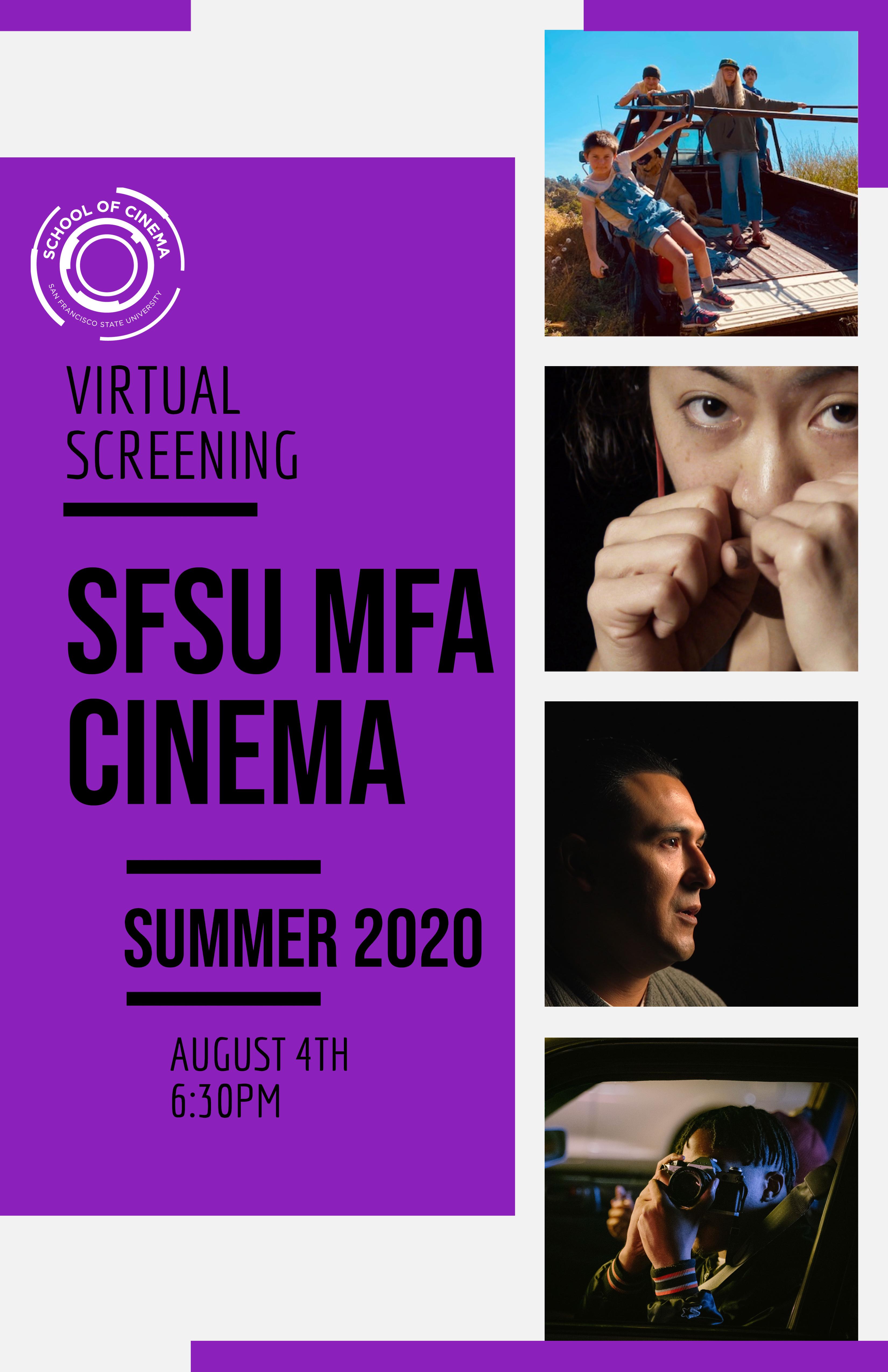MFA thesis film virtual screening on Tuesday, August 4th